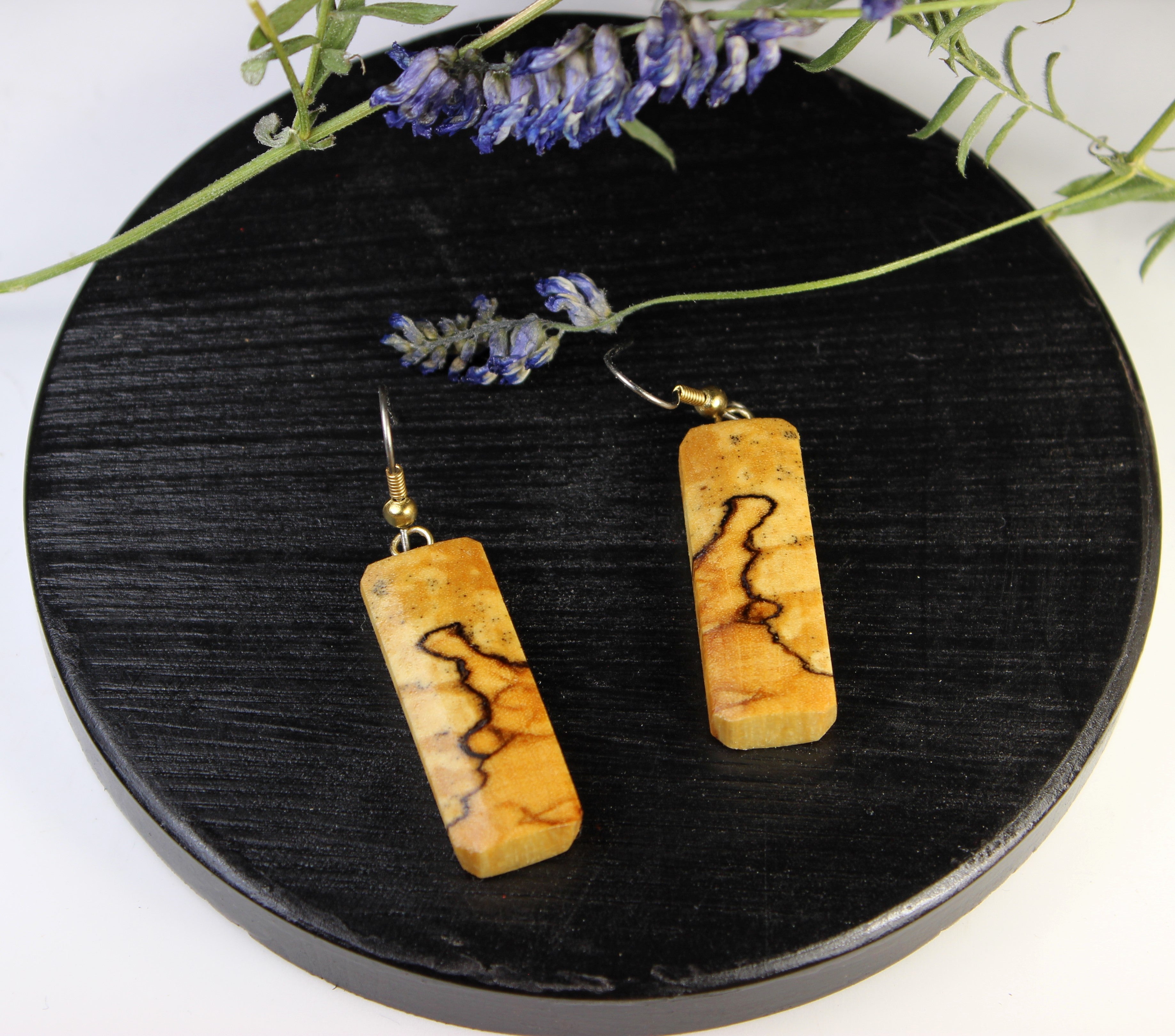 Birch wood earrings