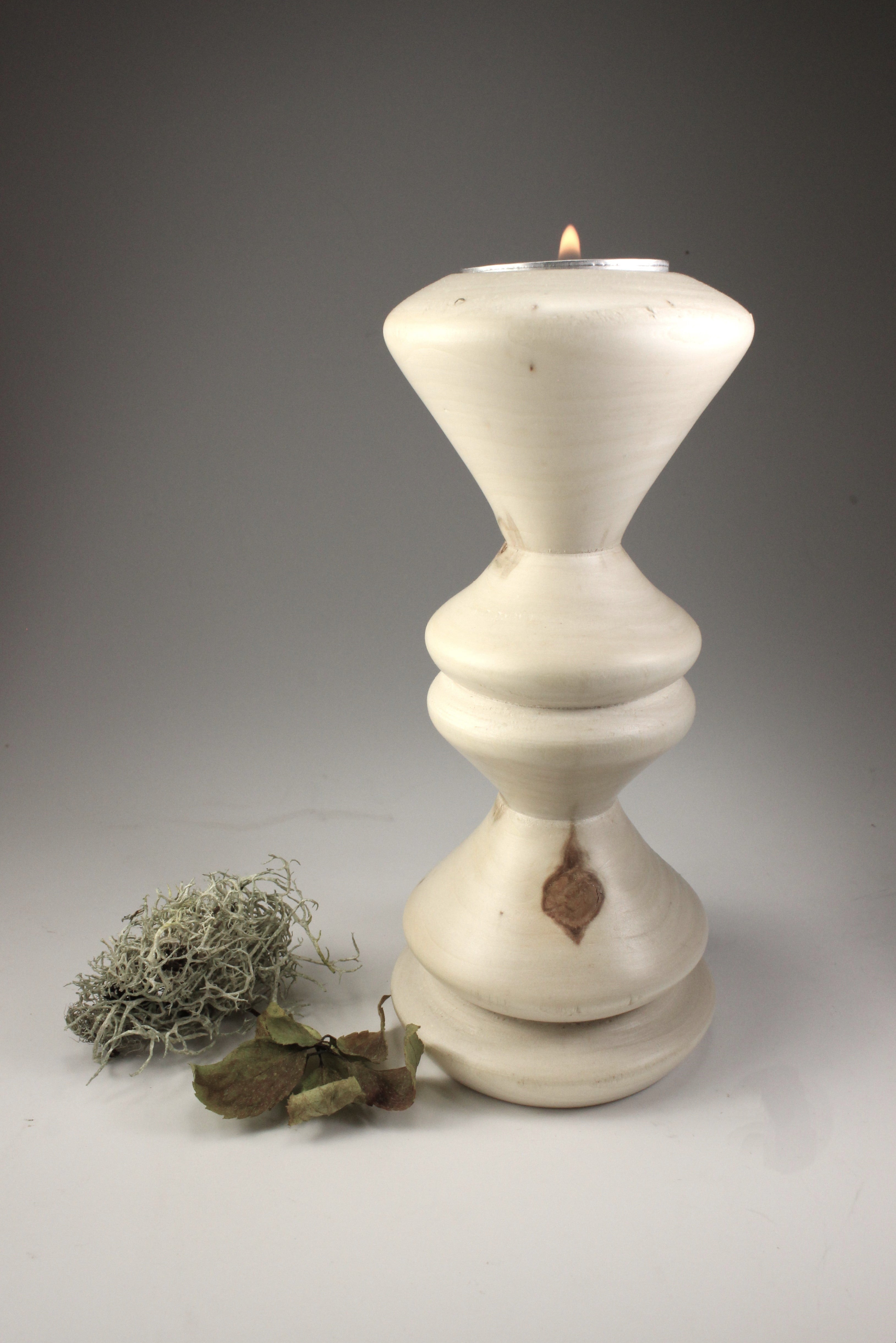 poplar wood candle holder