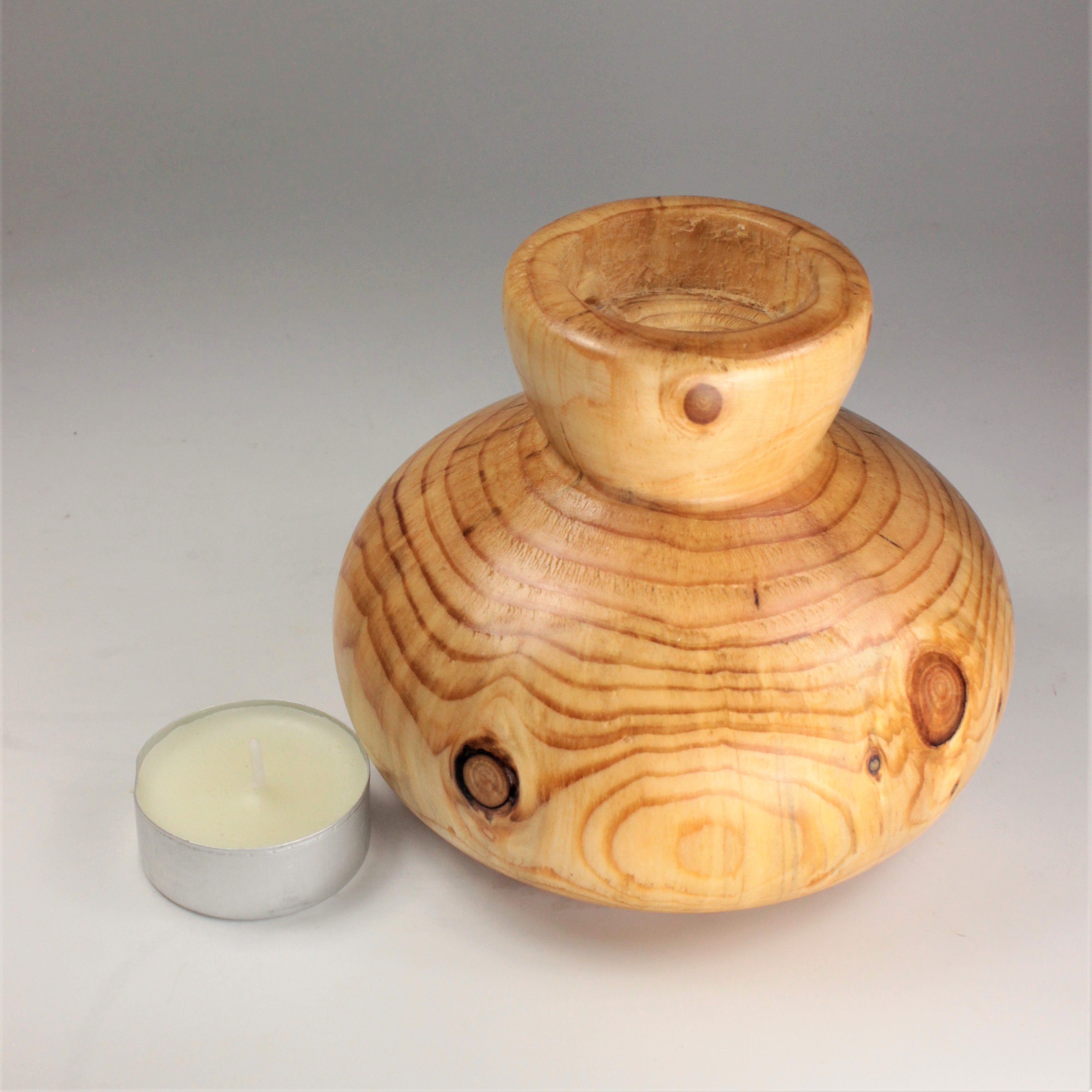 Cypress candle holder